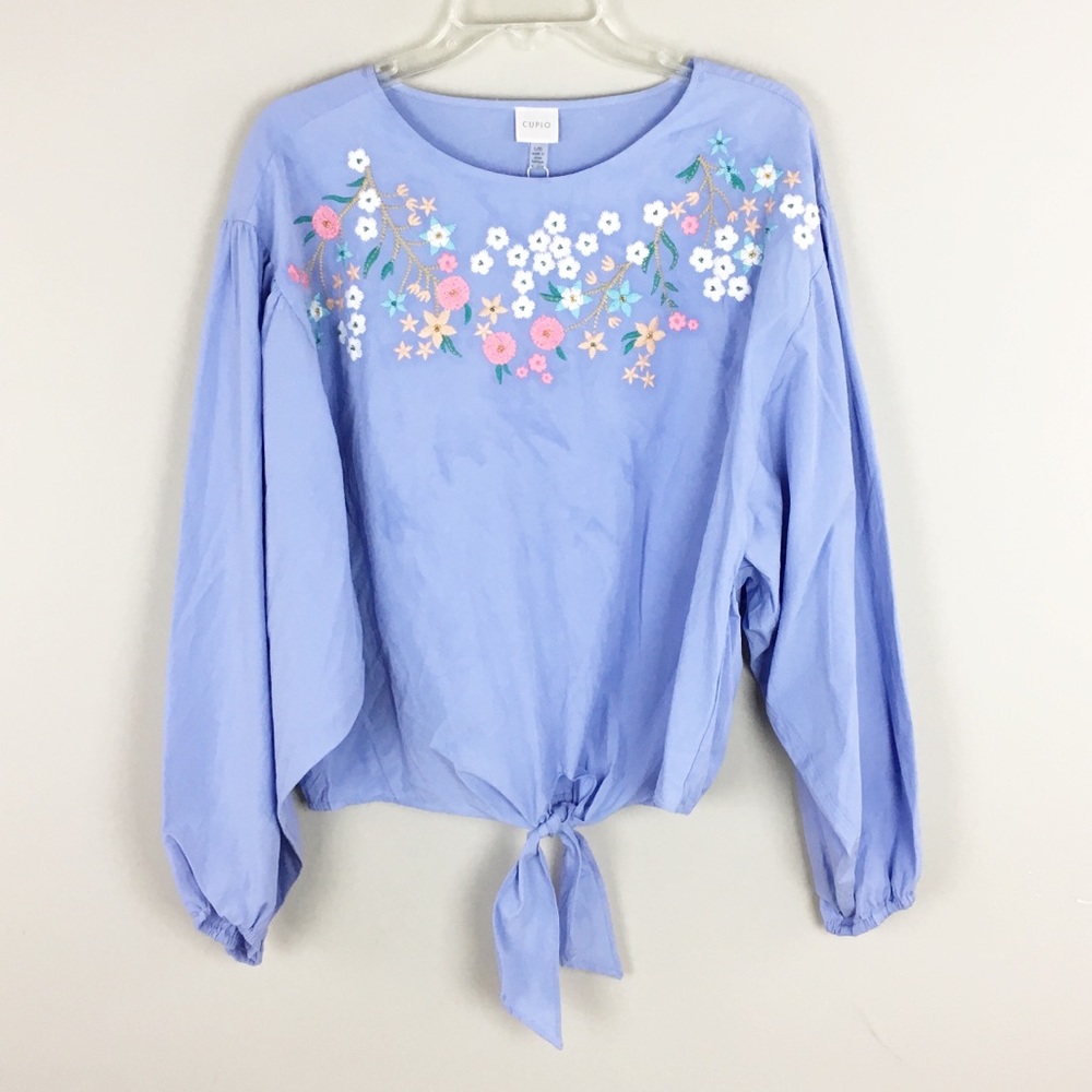 Cupio Floral Top with Tie at Waist